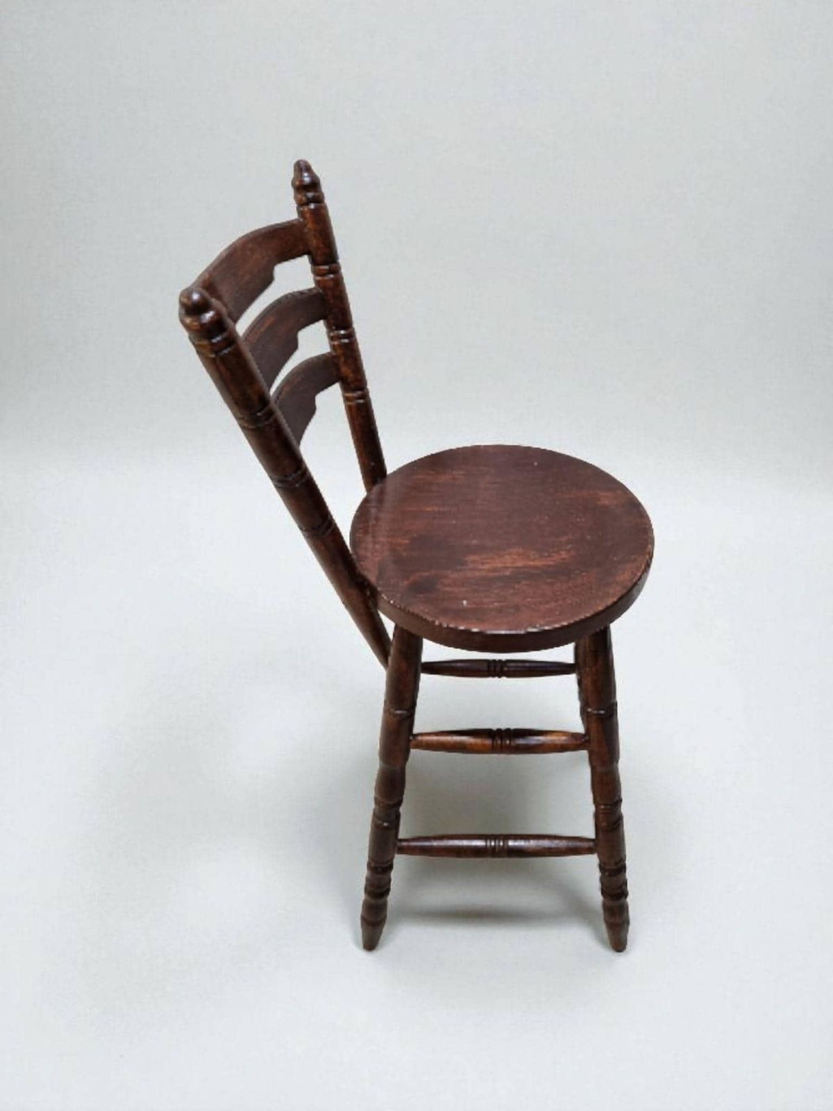 Vintage High Bar Stool / C. 1960 / Solid Wood / Lovely Patina photo Furniture