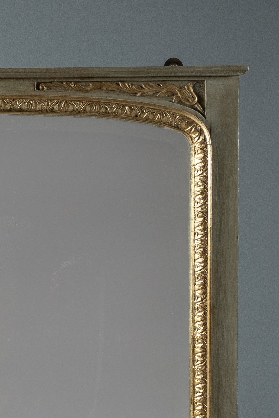 19th Century Victorian English Painted And Parcel   Gilt Overmantle Mirror photo for sale