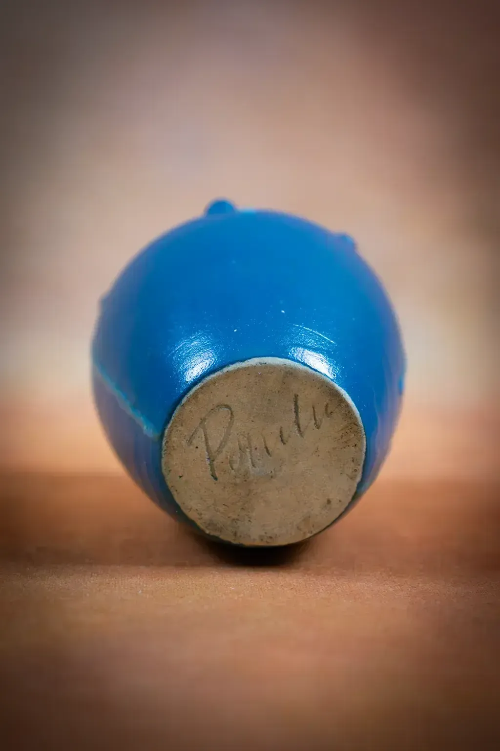 Petit vase en grès à glaçure, par Léon Pointu photo vintage