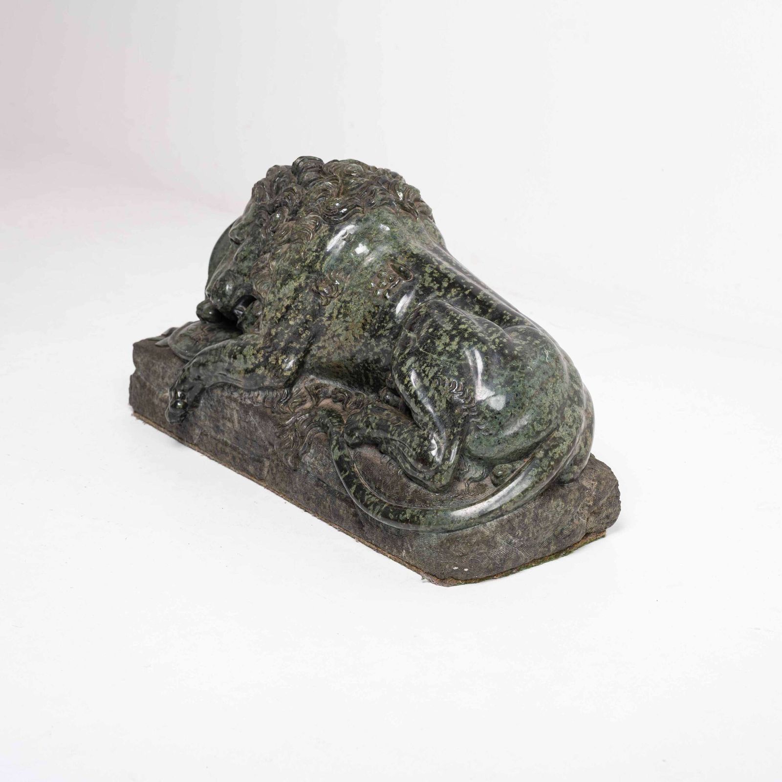 Large 19th Century French Serpentine Marble Lion Of Lucerne Sculpture. photo buy