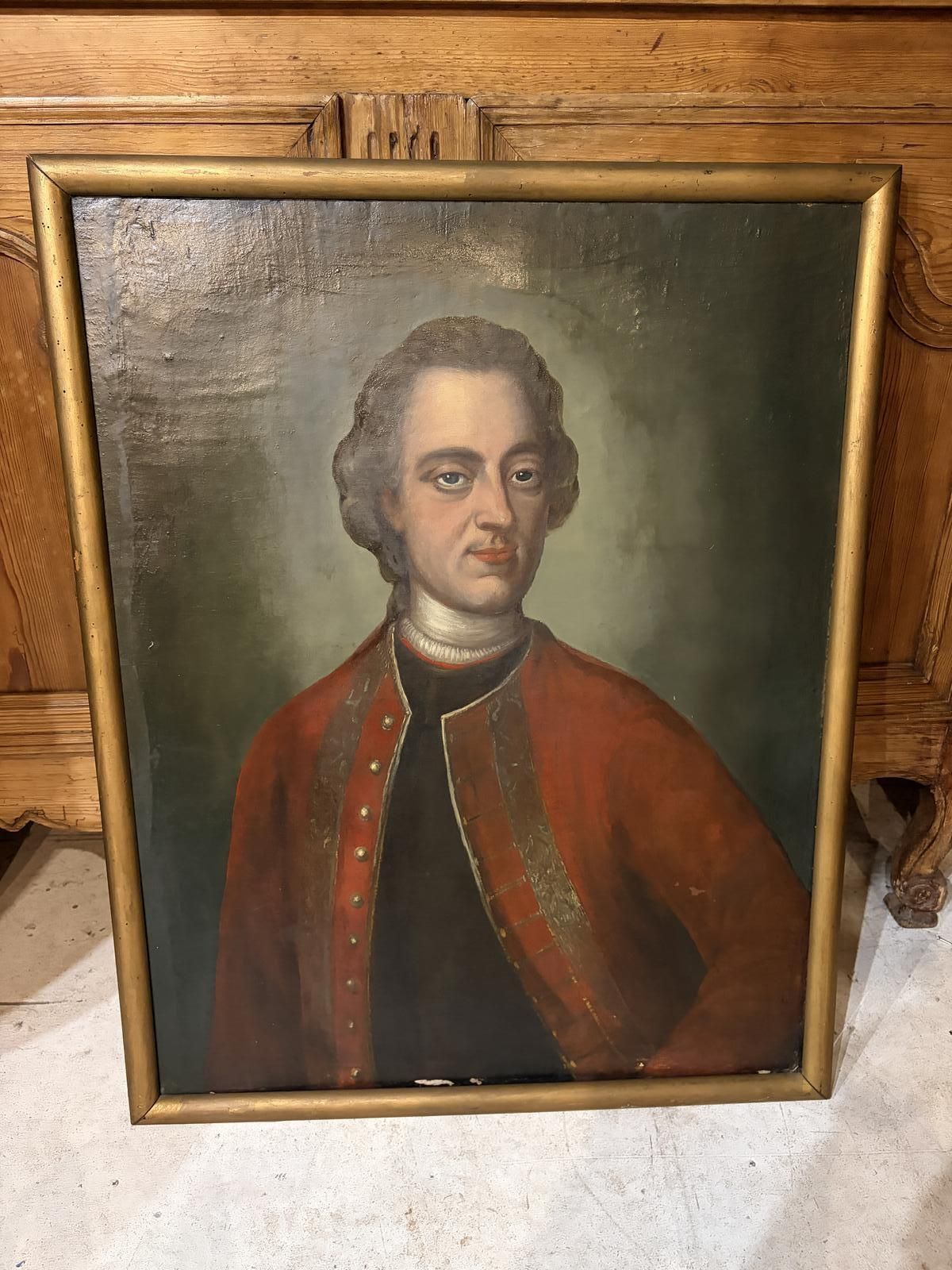 Oil On Canvas Portrait Of An Officer photo furniture