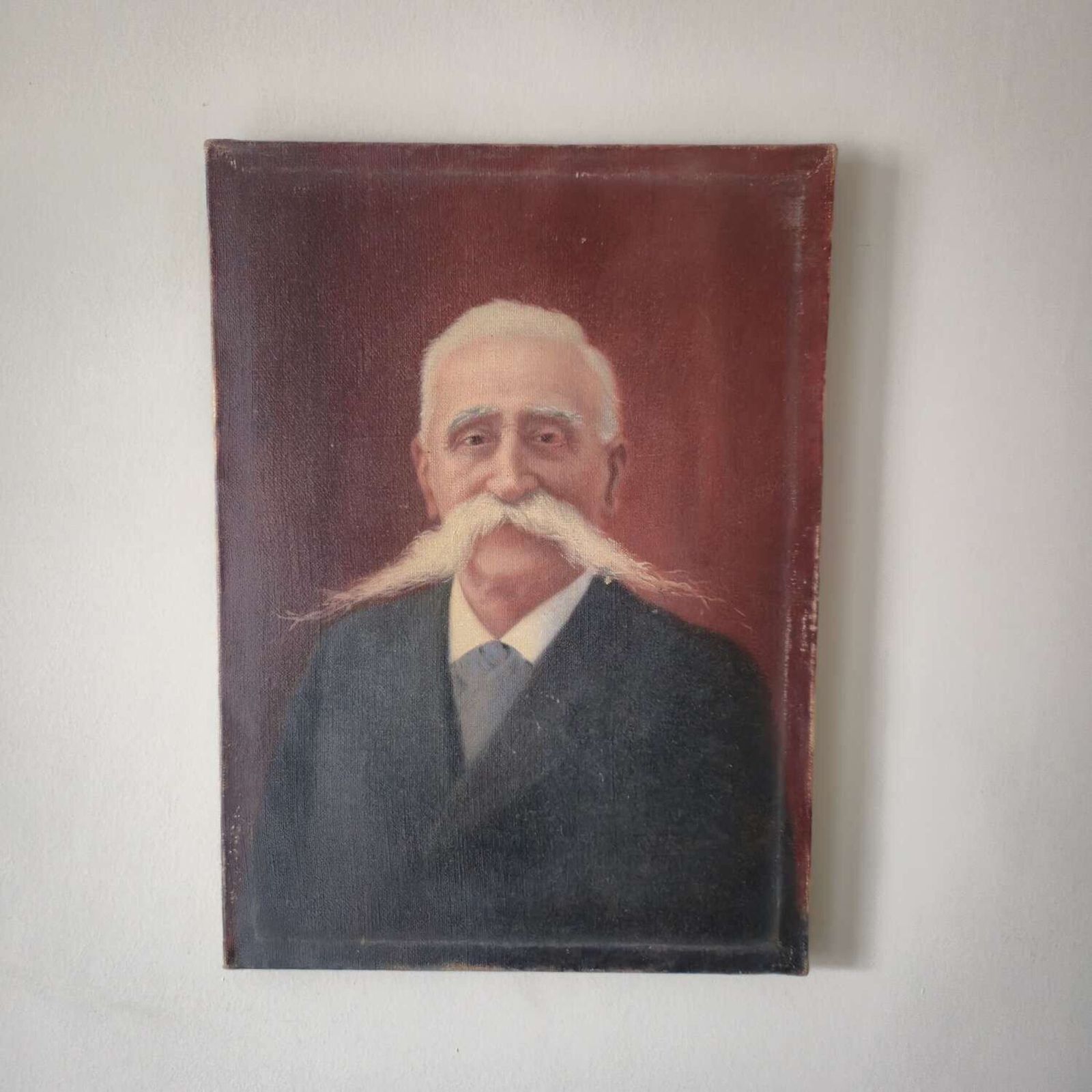 19th Century Oil On Canvas Portrait Of A Gentleman With Moustache