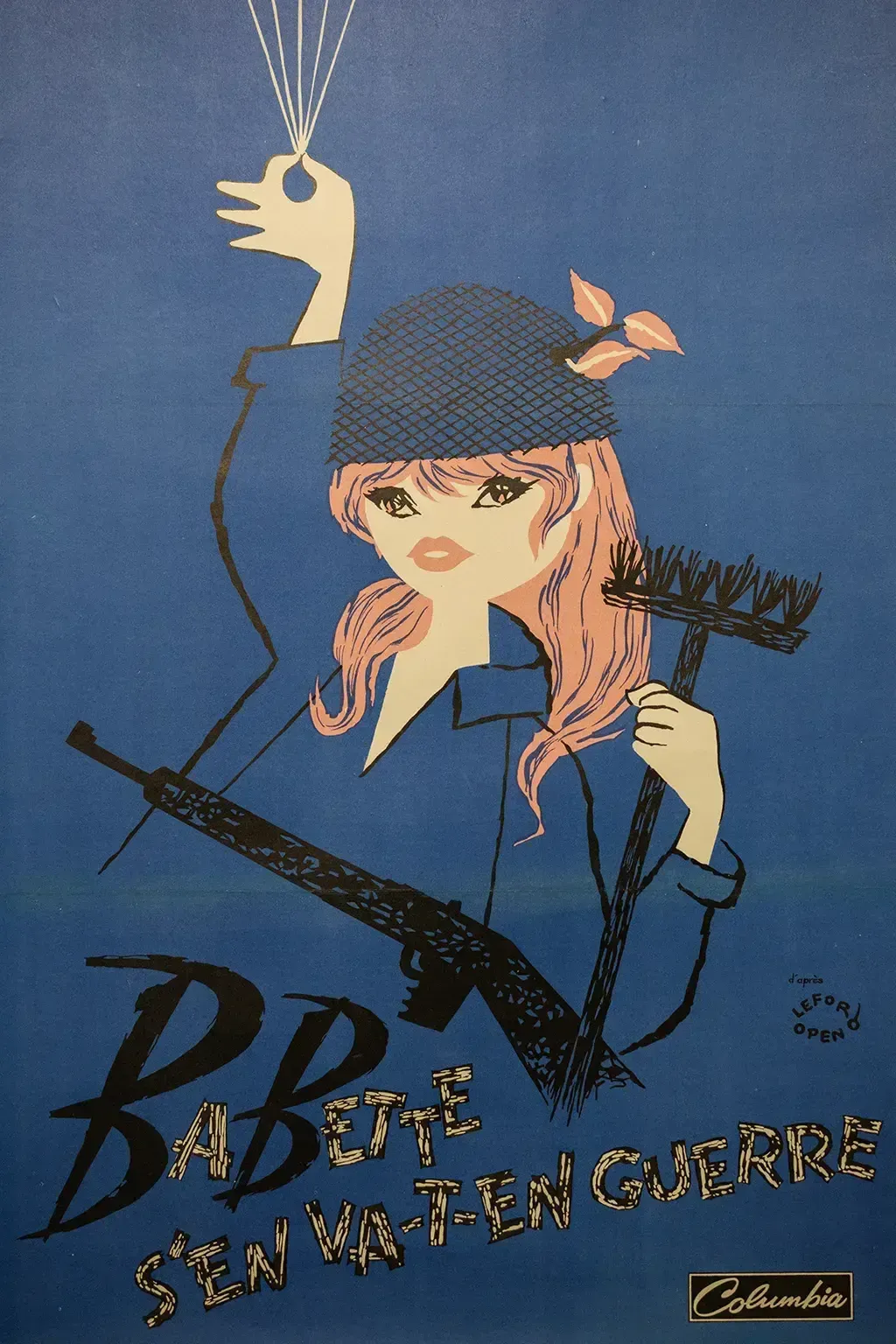 Linen Backed Movie Poster For "Babette Goes To War" Brigitte Bardot | Lefor Openo – 1959