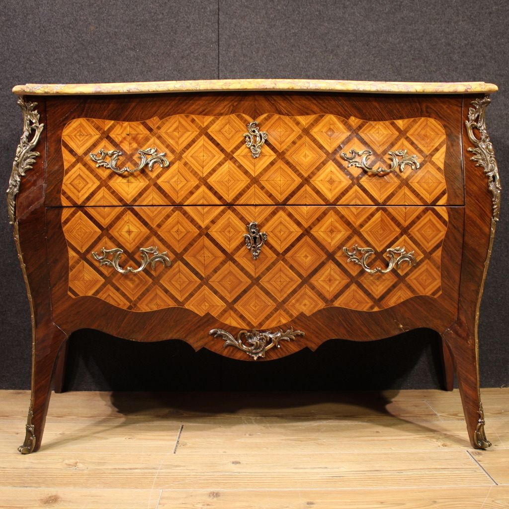 20th Century French Louis XV Style Inlaid Commode photo for sale
