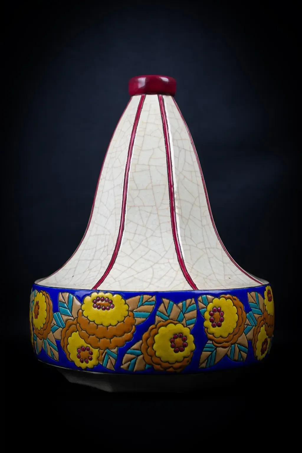 Vase toupie Art déco Longwy en émail cloisonné photo 990.0