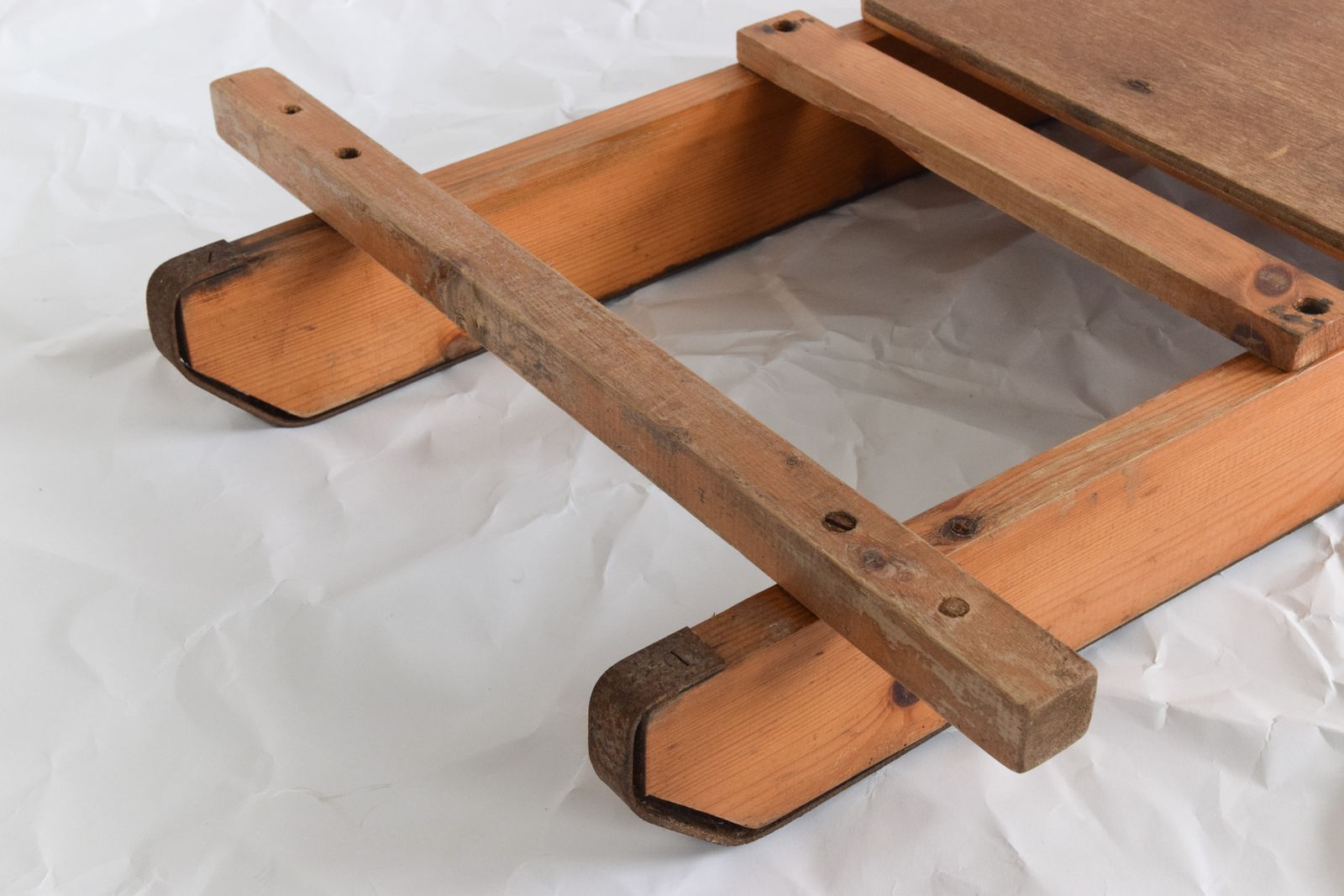Vintage Wooden Slatted Sledge / Sleigh photo for sale
