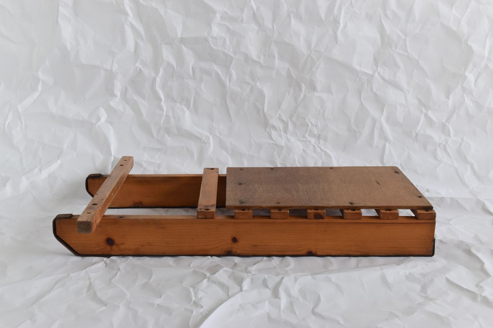 Vintage Wooden Slatted Sledge / Sleigh photo 135.0