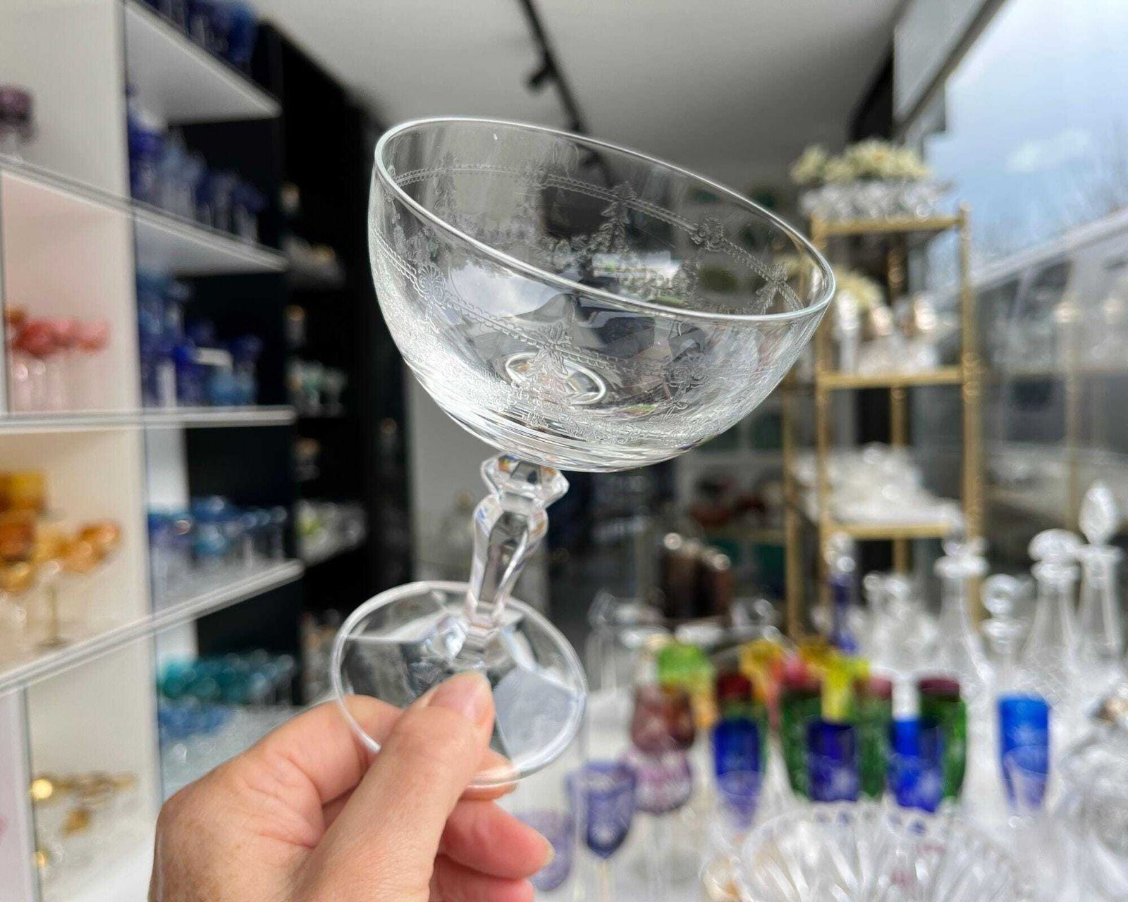 Etched French Wine Glasses | 4pcs | Gift For Her photo furniture