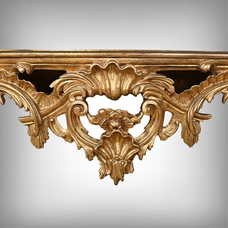 Important Wall Lamp Console In Golden Wood, Louis XV – Style Mid 20th Century photo furniture