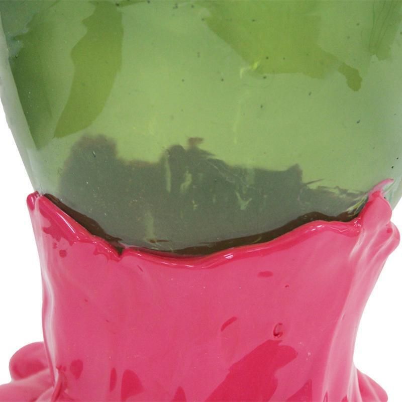 Contemporary Pink And Green Resin Vase From The Fish Collection By Gaetano Pesce photo vintage