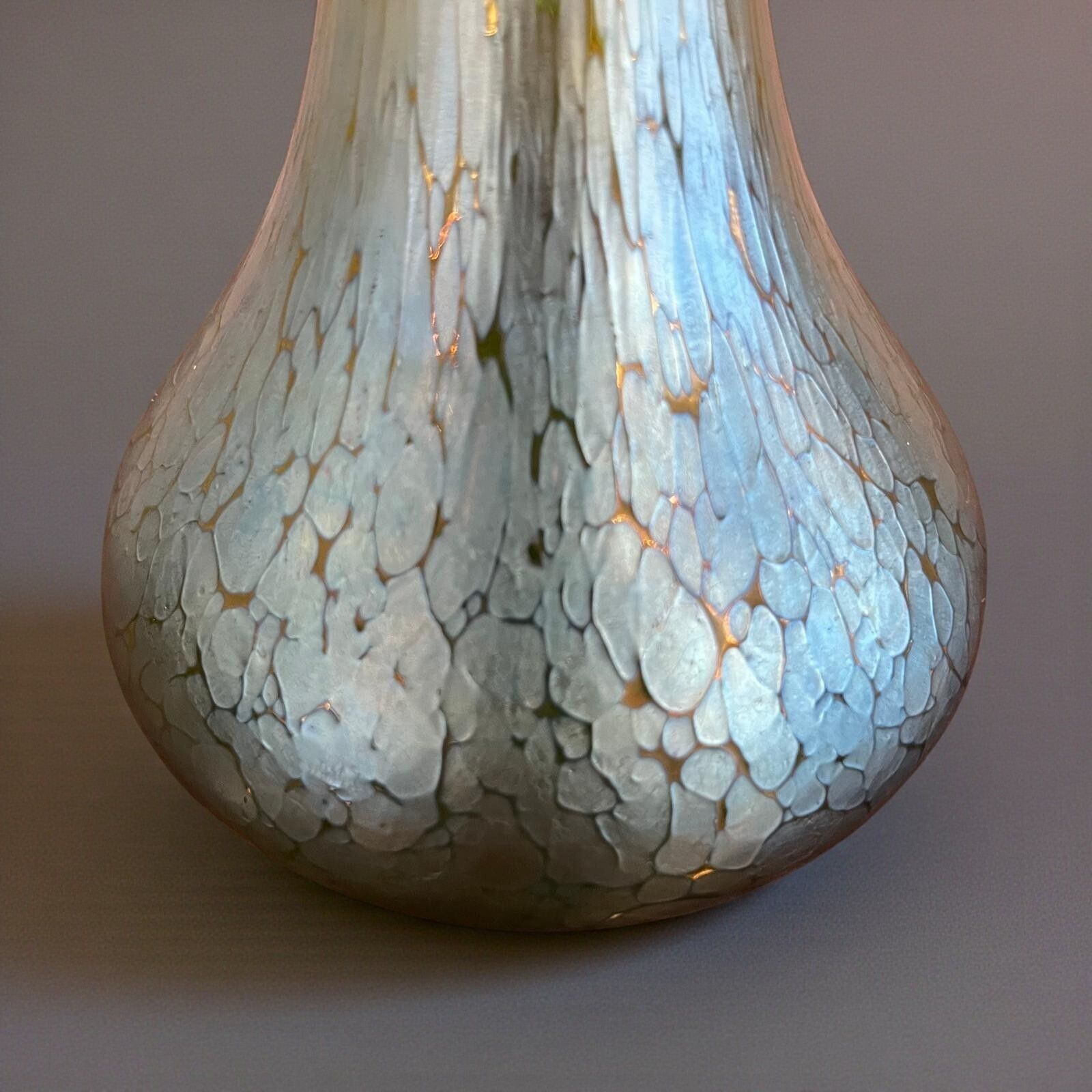 Iridescent Green Glass Vase By Loetz Circa 1900 photo for sale