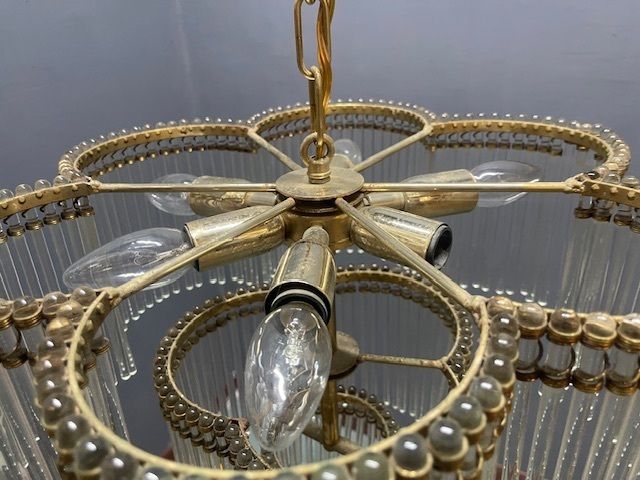 Murano Glass Rod Chandelier 1960’s photo furniture