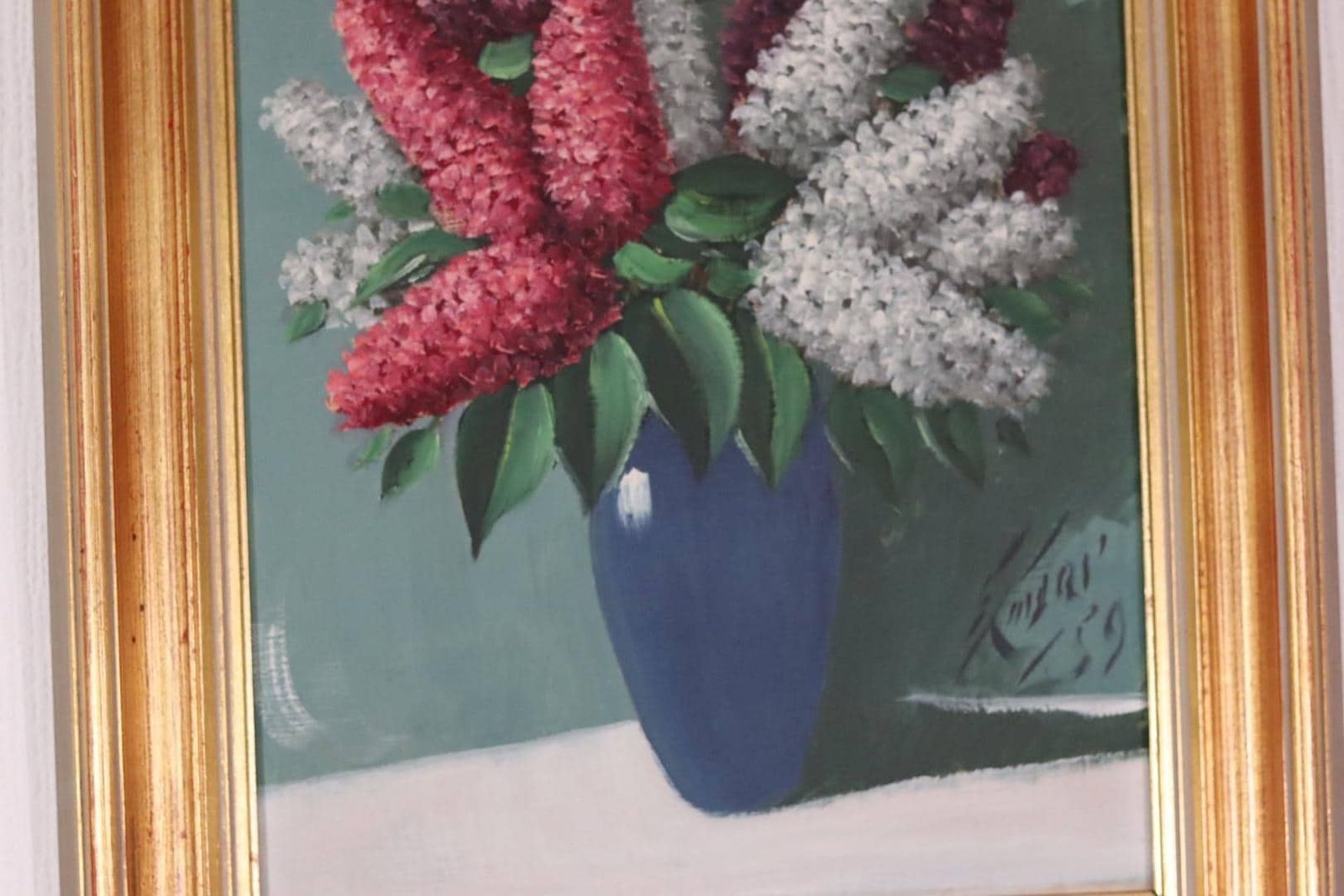 Original Swedish Oil On Panel – “Flower Still Life” – Indistinctly Signed, Vintage & Framed  38 × 30 Cm (15" × 11.8") photo vintage