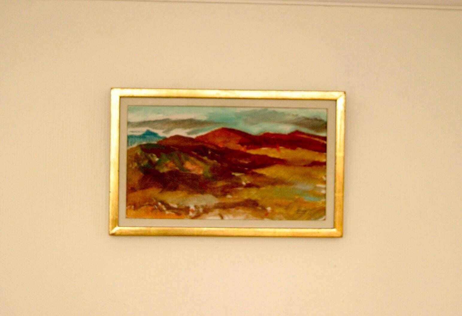 Original Mid Century Swedish Oil On Canvas – “Umeå” By Kjell Rosen – Vintage & Dated 1962, Framed  27 × 43 Cm (10.6" × 16.9")