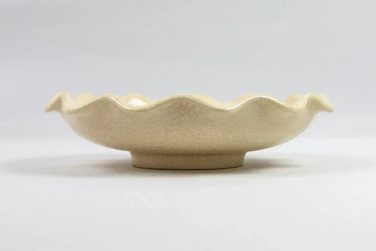Longwy Bowl And Box In Beige Crackle Enamel With Gold Decoration photo for sale