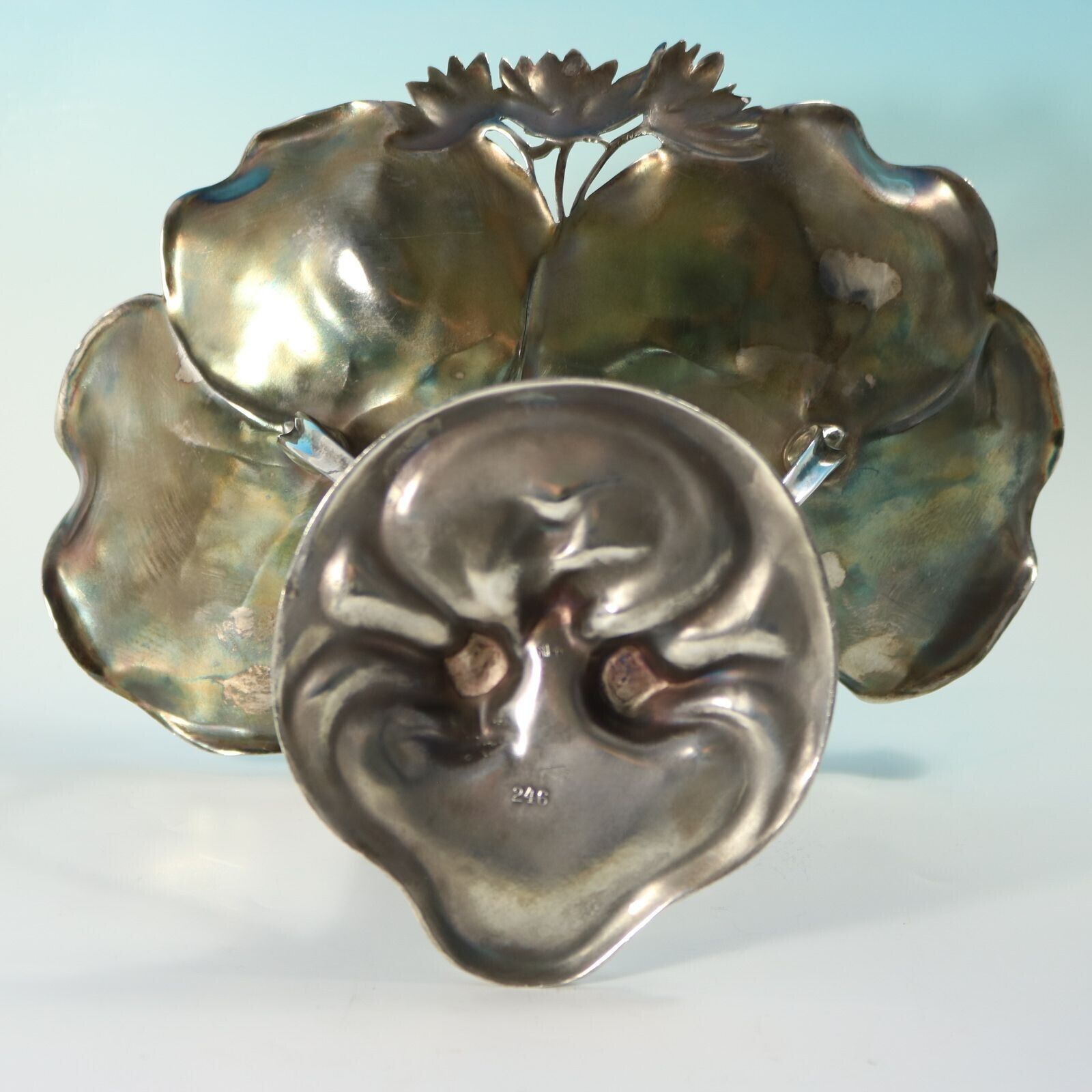 photo furniture Art Nouveau Wmf Fairy With Dove, Lily Visiting Card Tray