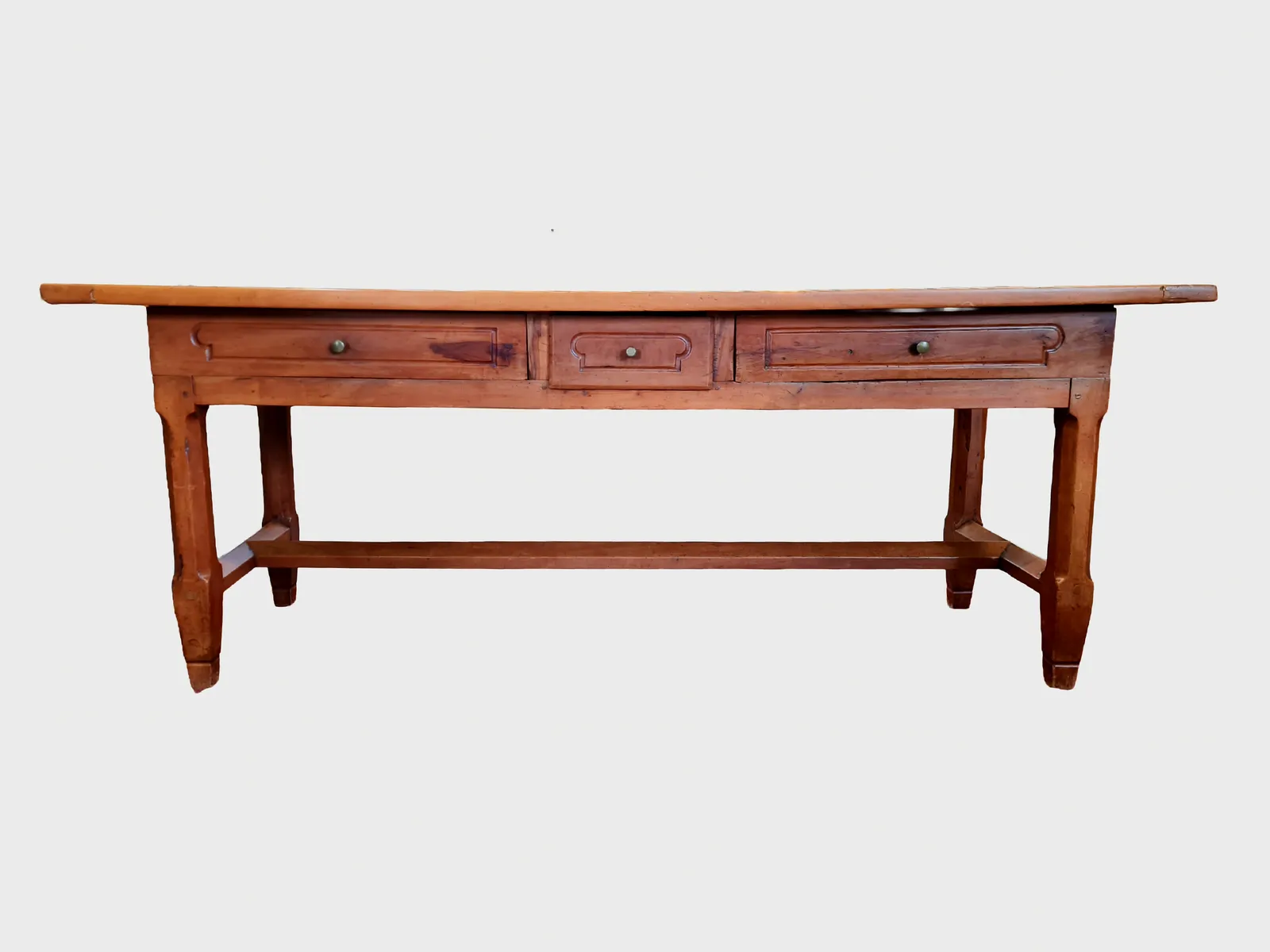 Large Antique French Elm And Fruitwood Farmhouse Refectory Style Dining Table C.1920 photo Furniture