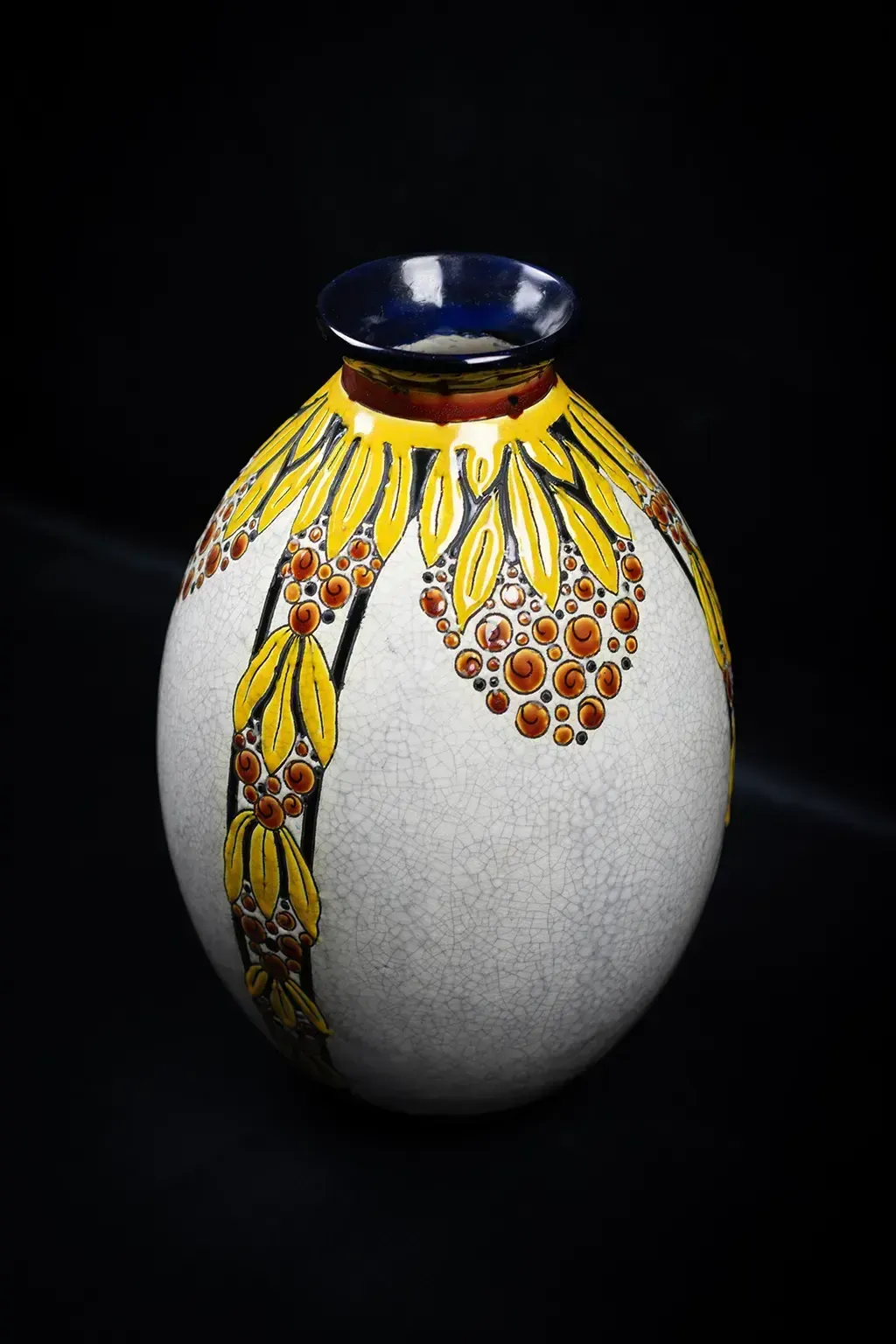 Vase en faïence craquelée Charles Catteau (D.746) photo for sale