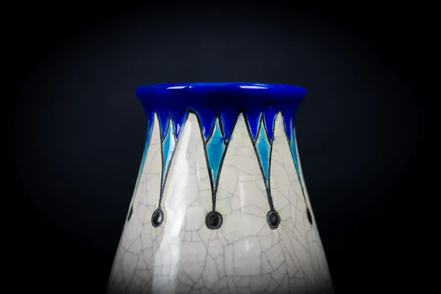 Vase en faïence à glaçure craquelée, Keramis pour La Maîtrise, par Maurice Dufrêne photo vinterior