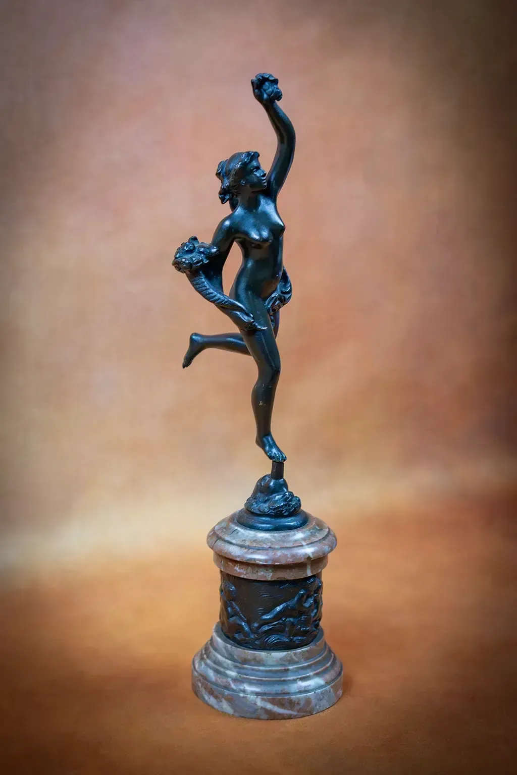 photo for sale Allegorical Sculptures Of Mercury And Abundance Inspired By Jean De Bologne And Clodion