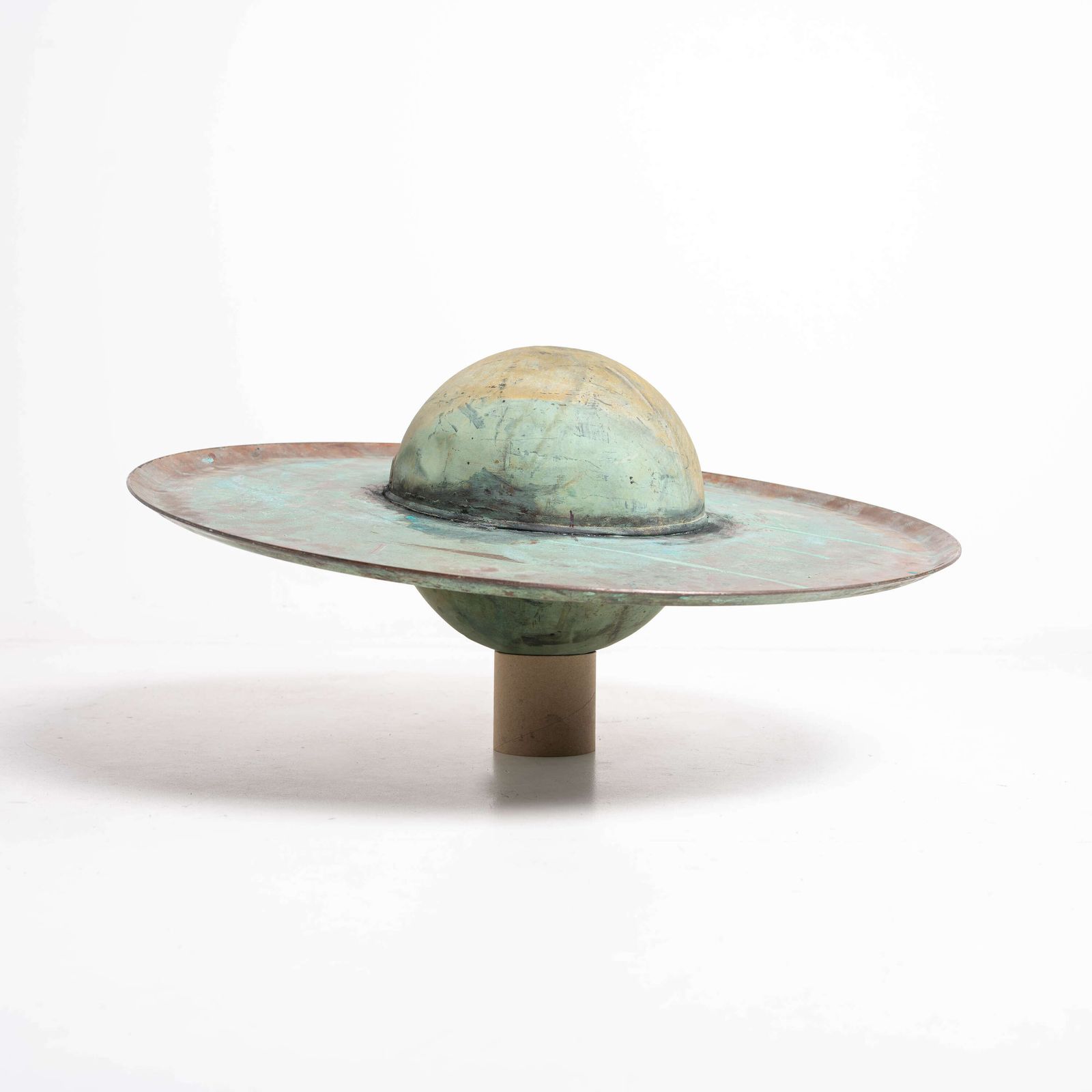 Large Hanging Copper Model Of Saturn, Mid Century Decorative Planet Sculpture photo Art