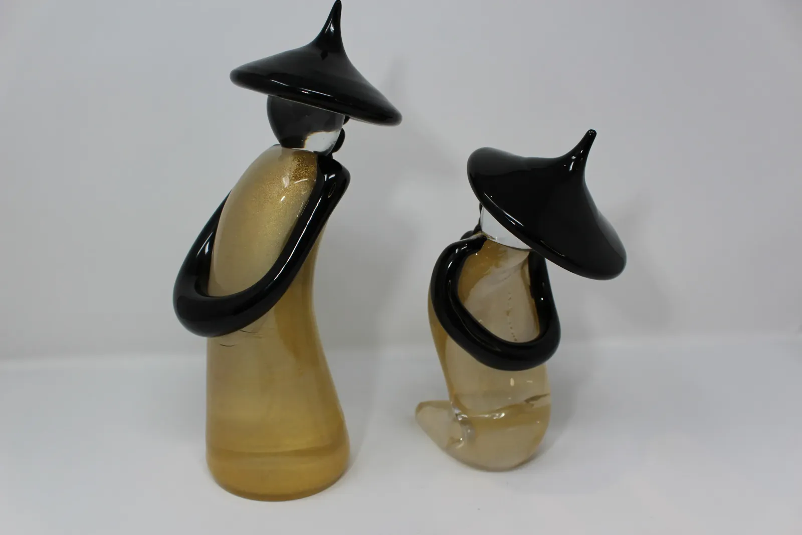 Chinese Murano Glass Sculptures   Set Of 2 photo furniture