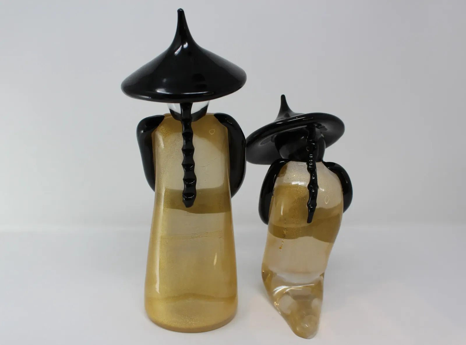 Chinese Murano Glass Sculptures   Set Of 2 photo Art