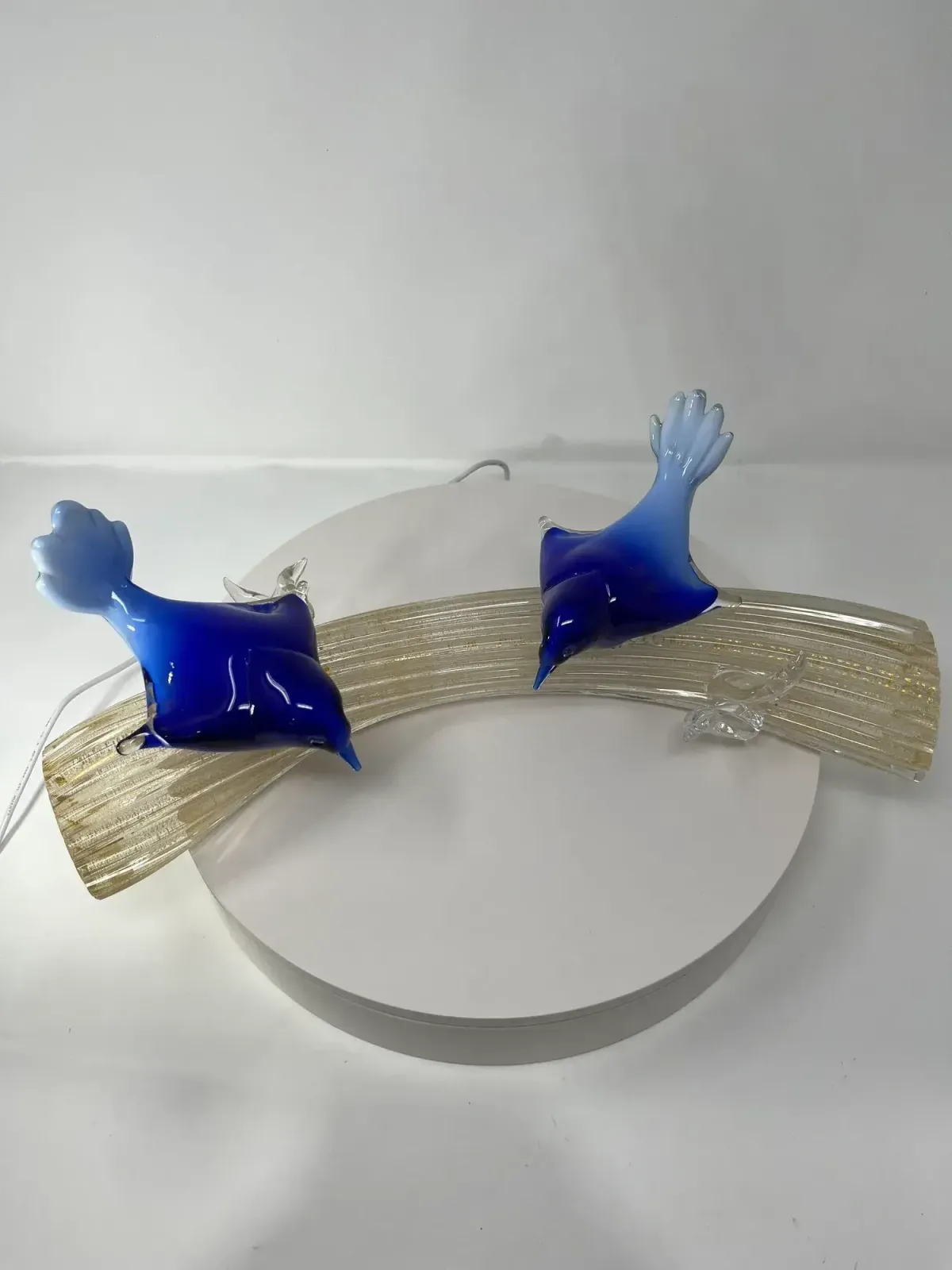 Murano Glass Bluebirds On A Branch photo Art