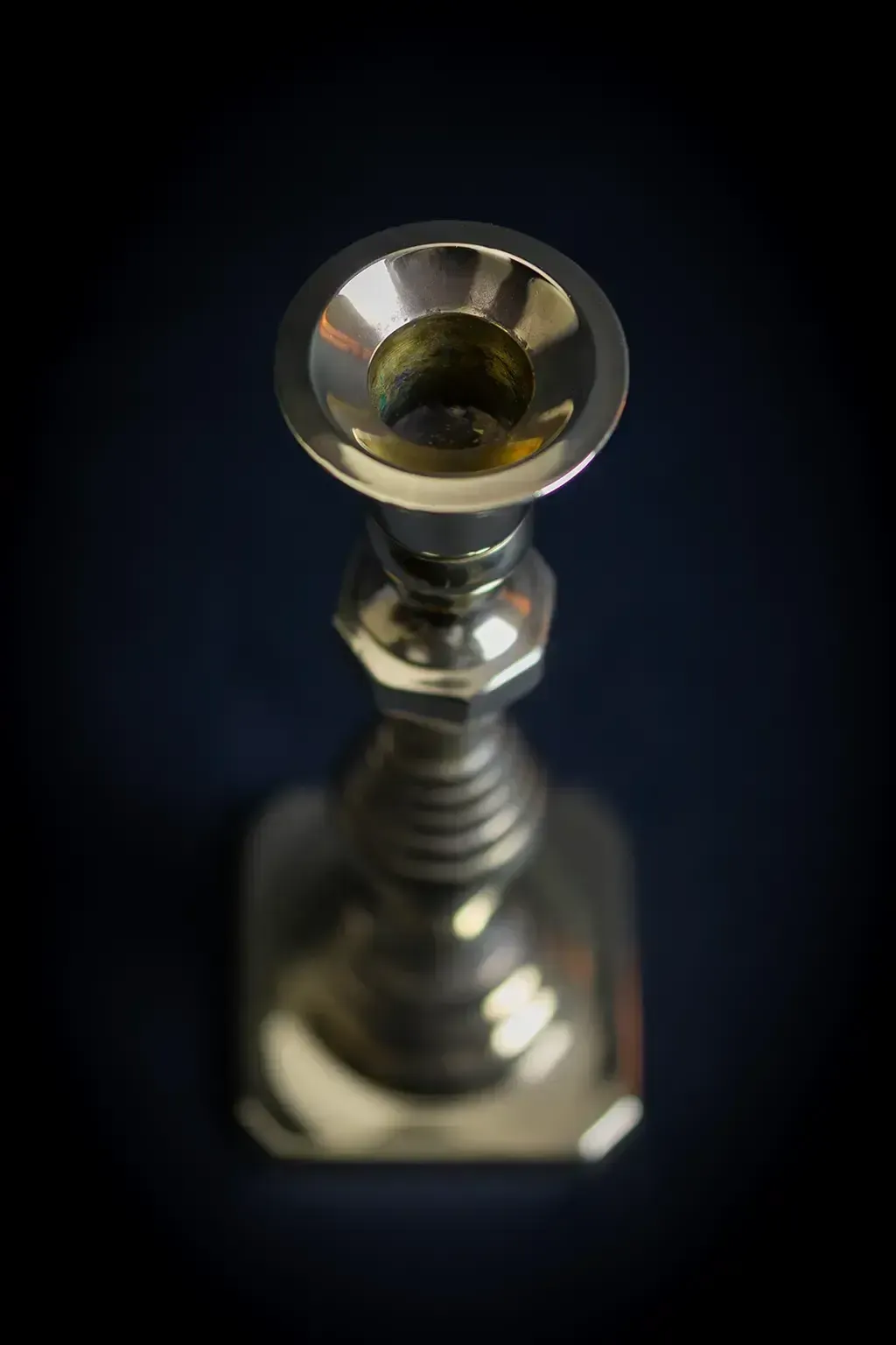 photo for sale "Diamond & Beehive"   Pair Of Victorian Copper And Brass Candlesticks