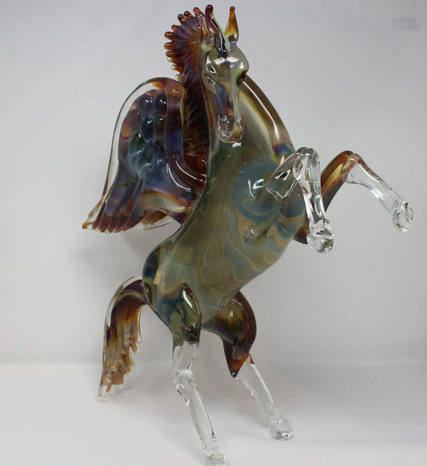 Murano Glass Pegasus Horse By Oscar Zanetti photo Art