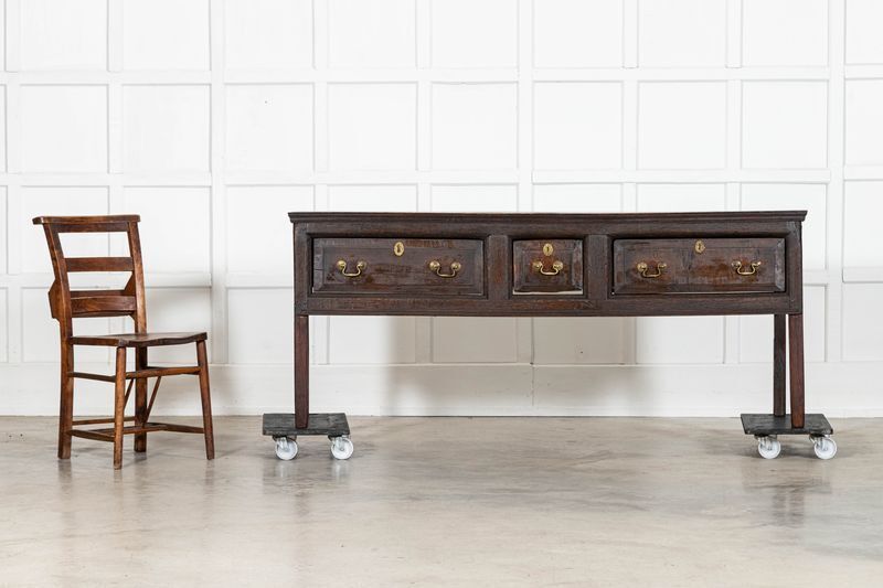 18thc English Oak Vernacular Dresser Base photo Furniture