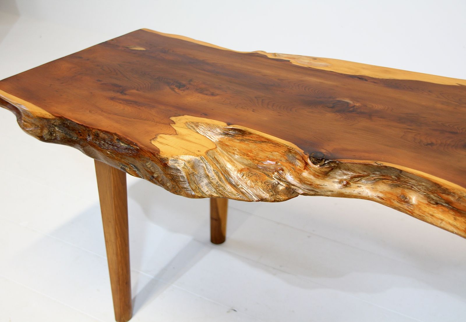 Reynolds Of Ludlow Live Edge Coffee Table   Yew C.1960 photo vintage