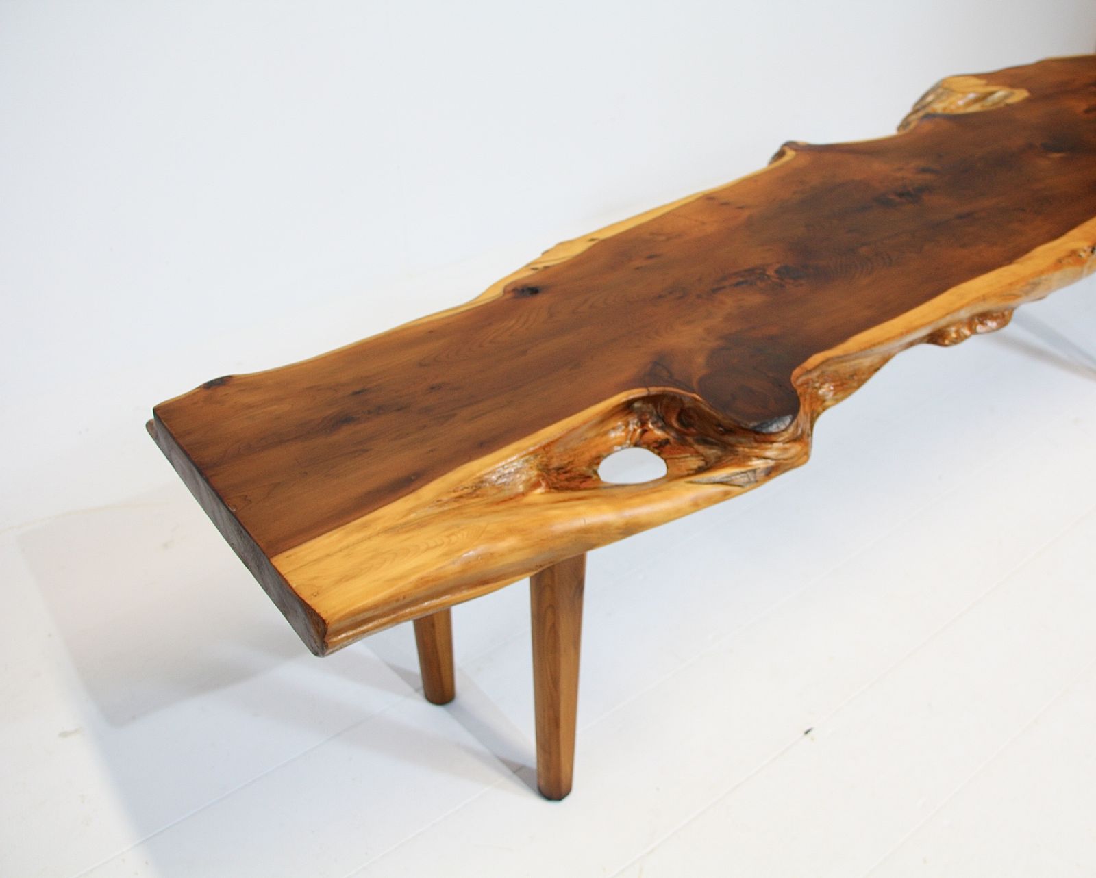 Furniture Reynolds Of Ludlow Live Edge Coffee Table   Yew C.1960 photo