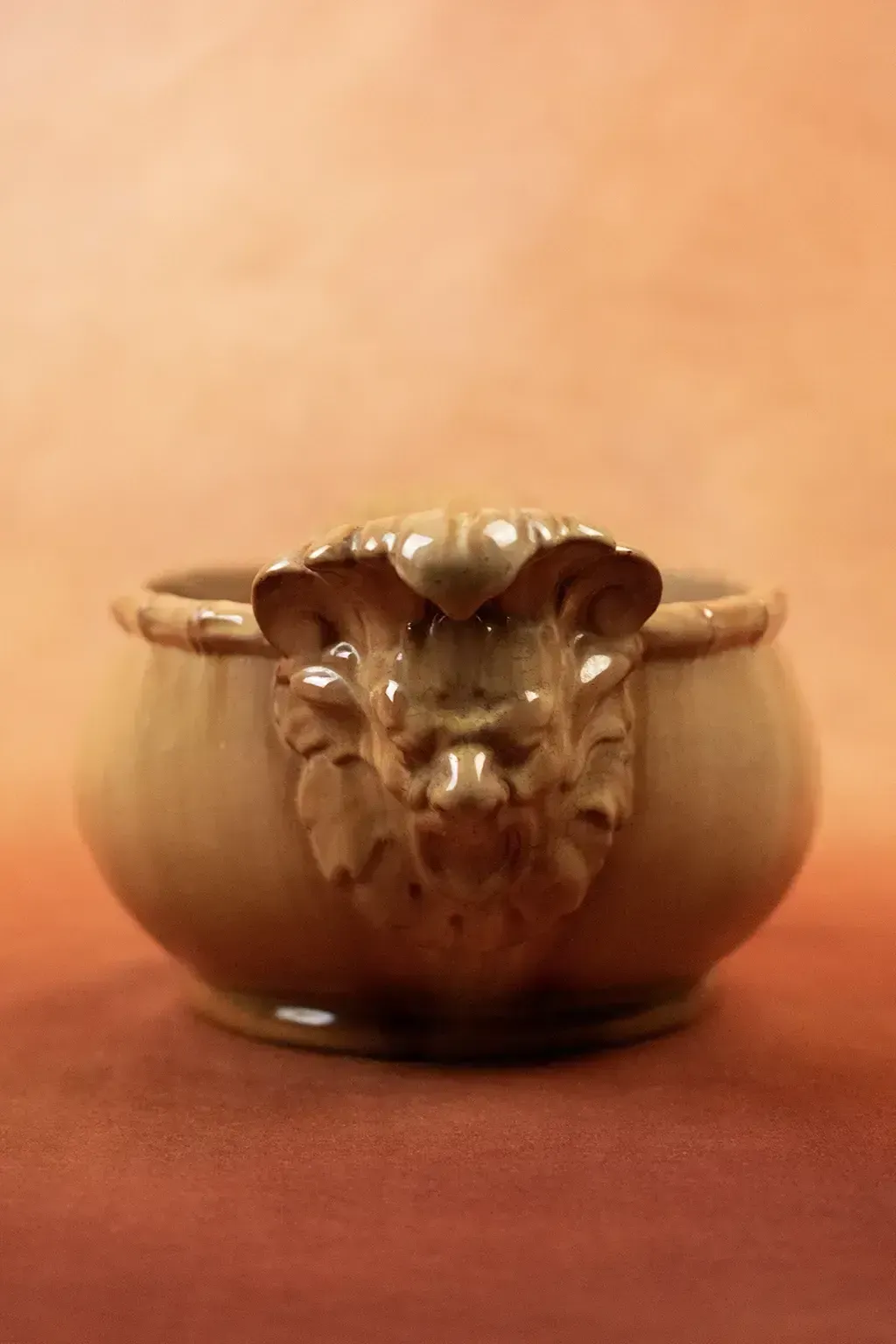 photo vintage Clément Massier Planter With Enamelled Earthenware Mascarons   Late 19th Century Vallauris Ceramic
