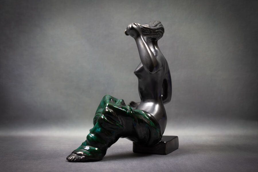 “Lady”, Ceramic Sculpture Of A Seated Woman By Jitka Forejtova photo furniture