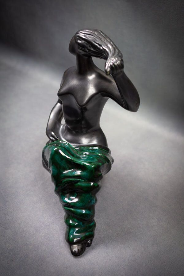 230.0 “Lady”, Ceramic Sculpture Of A Seated Woman By Jitka Forejtova photo