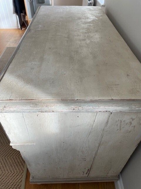 French Painted Large Chest Of Drawers Cream/Grey Exc Con photo Furniture