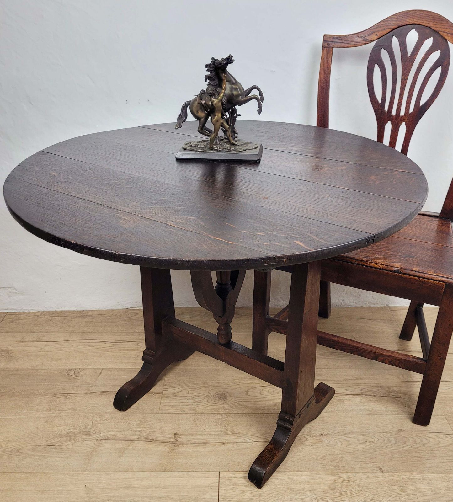 Vigneron Wine Tasting Table French Tilt Top Oak 19th Century photo furniture