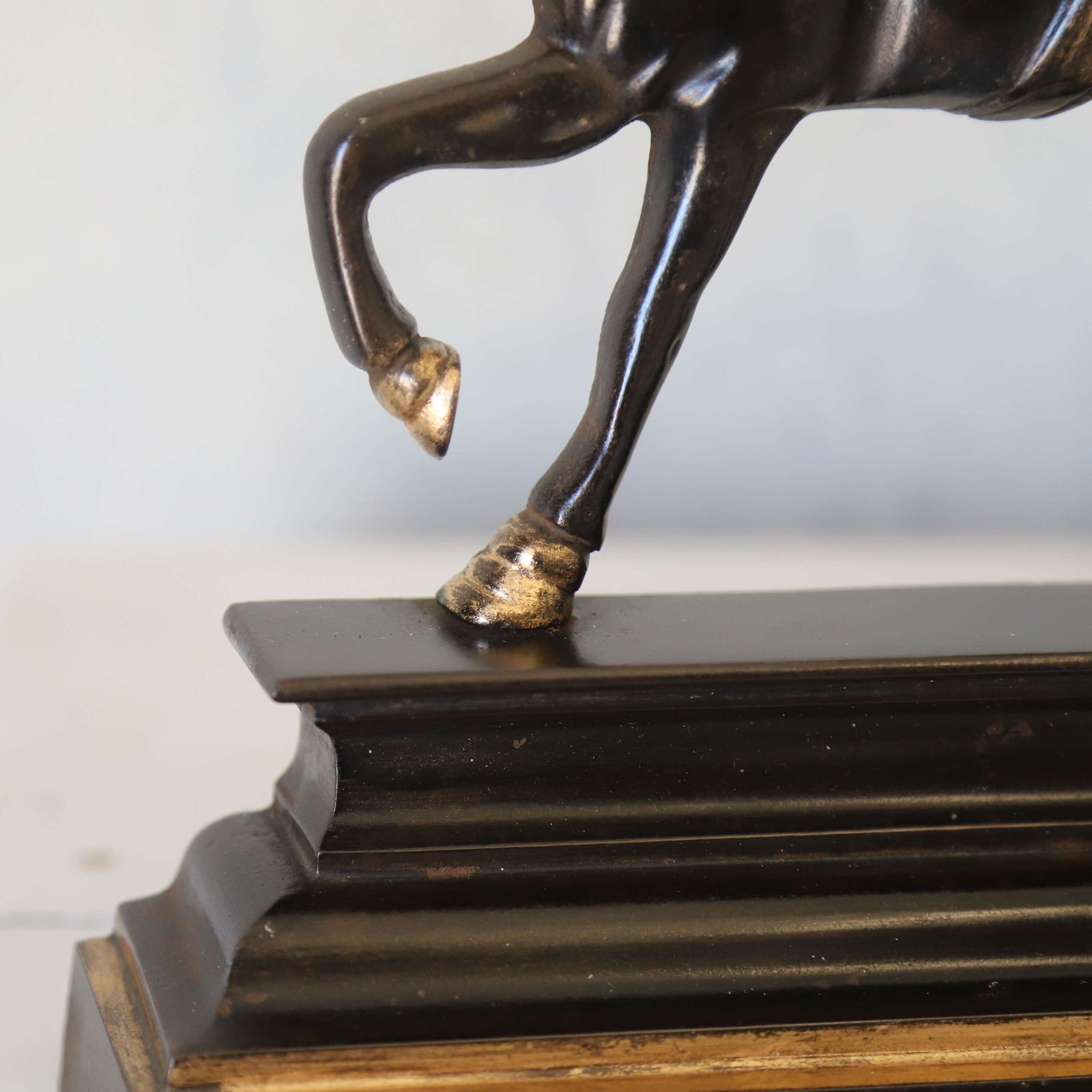 Edwardian Horse Door Stop In Cast Iron With Bronze Details photo buy