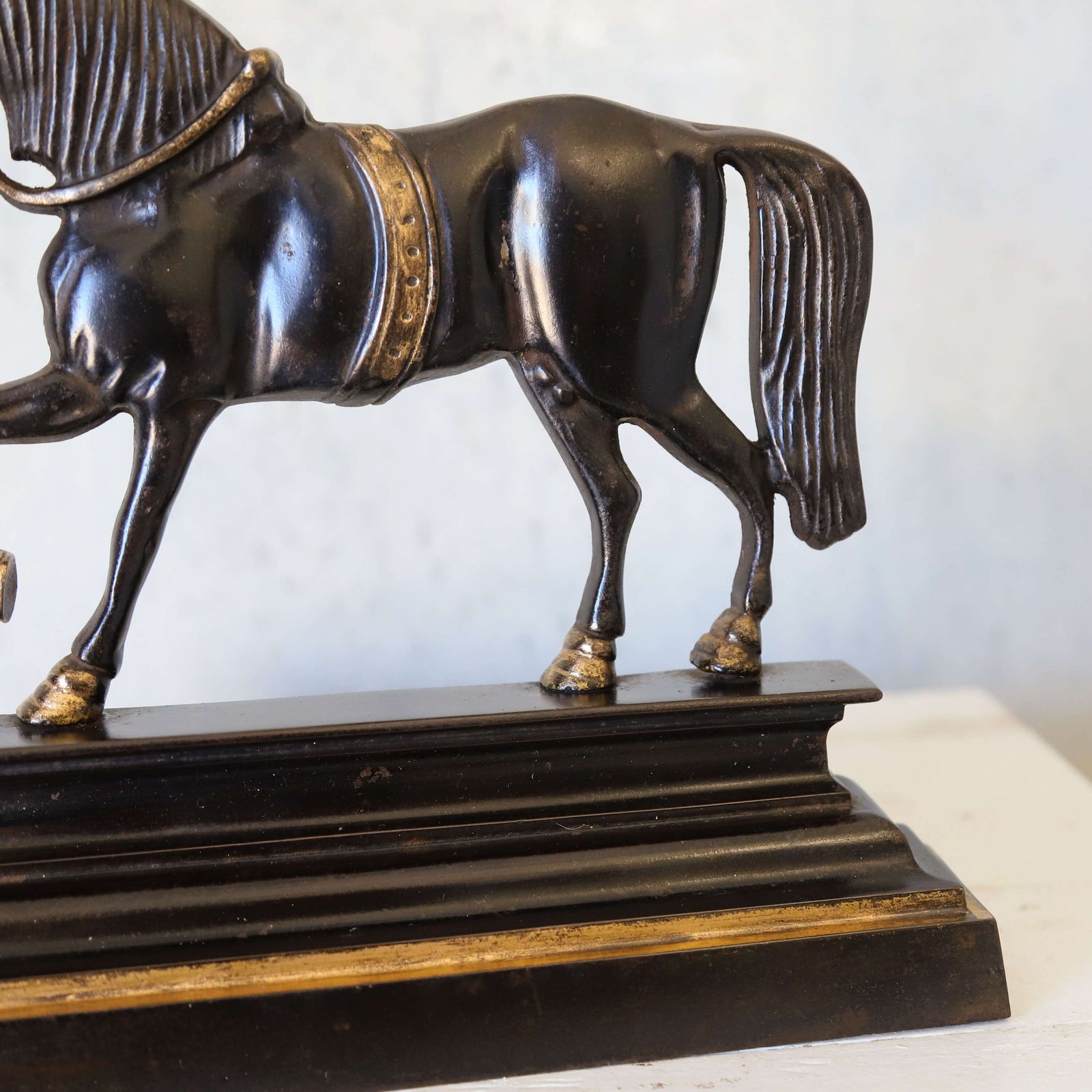 photo furniture Edwardian Horse Door Stop In Cast Iron With Bronze Details