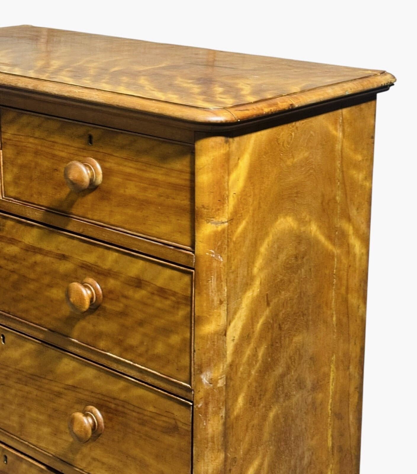 Furniture Antique Satin Birch Chest Of Drawers C J Freemans Superior Quality Victorian photo