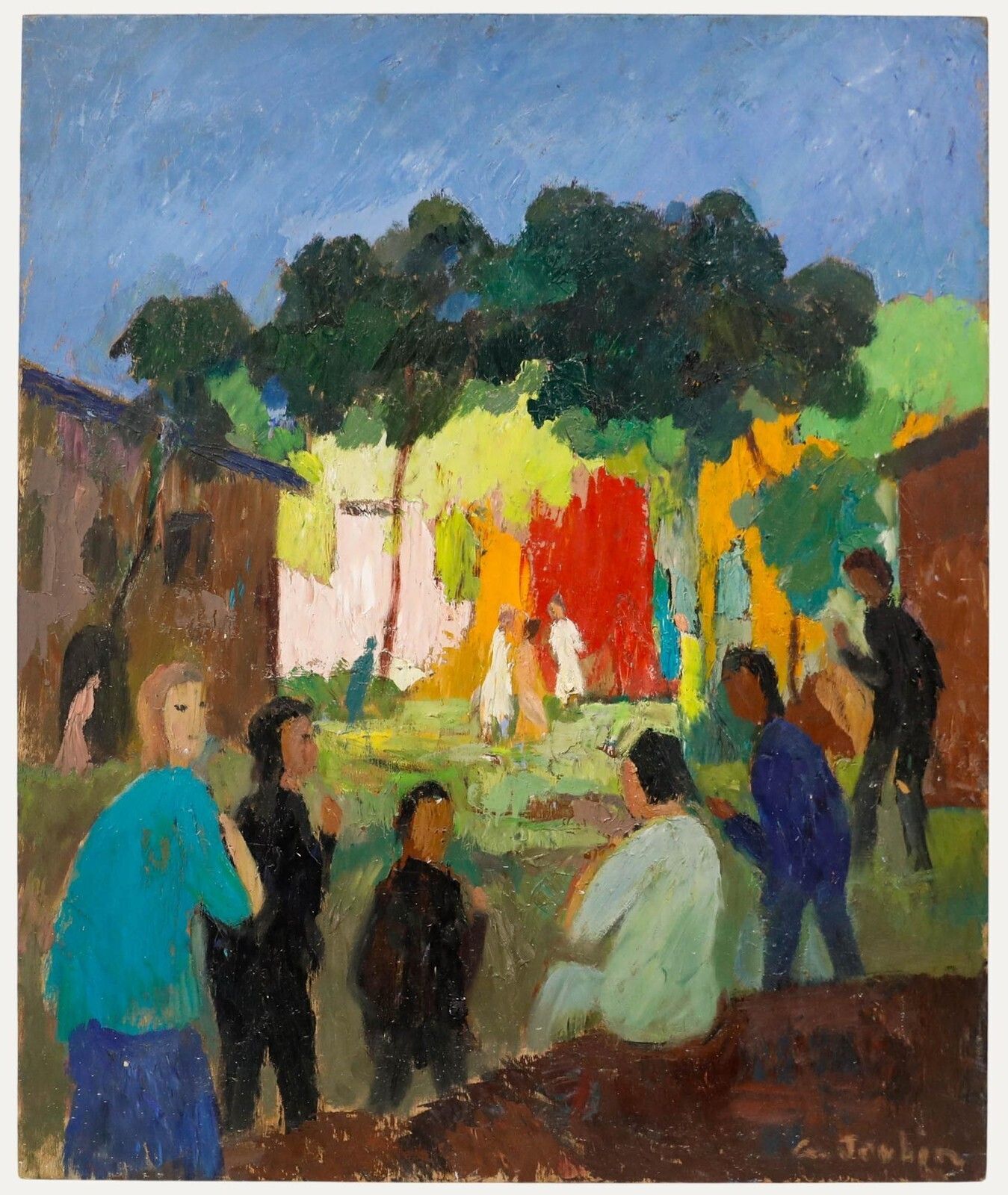 Georges Joubin (1888 1983)   Mid 20th Century Oil, Garden Party