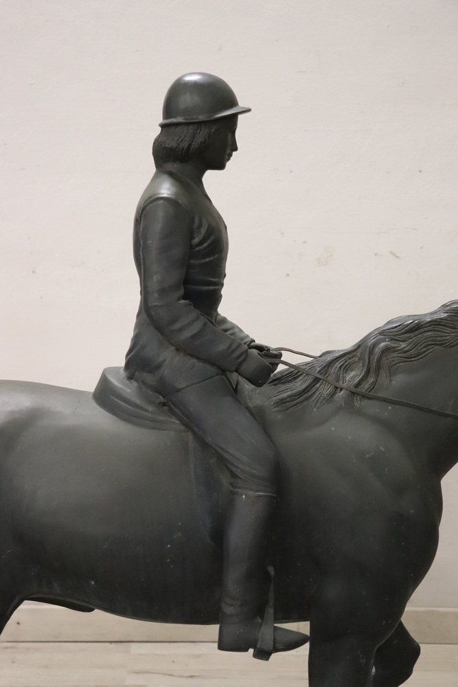 photo vintage Horse And Jockey, Early 20th Century, Bronze
