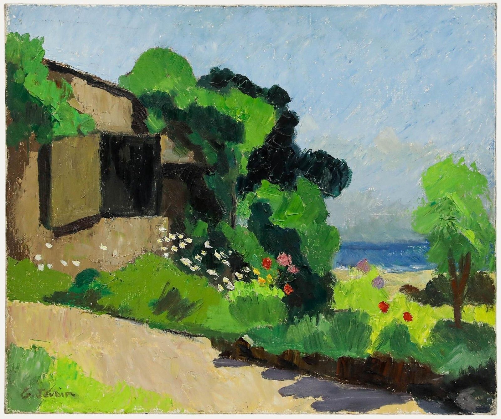 Georges Joubin (1888 1983)   Mid 20th Century Oil, Garden In Summer