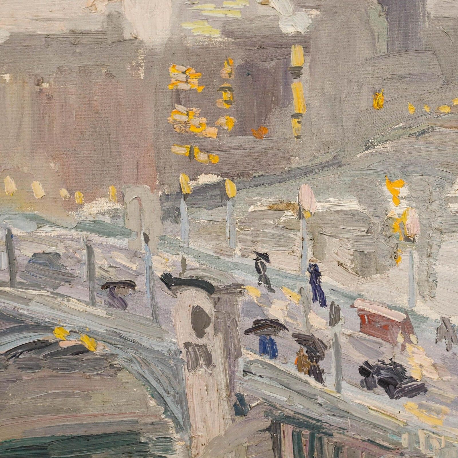 Manner Of Ken Howard   Framed 20th Century Oil, View Over The Thames photo Art