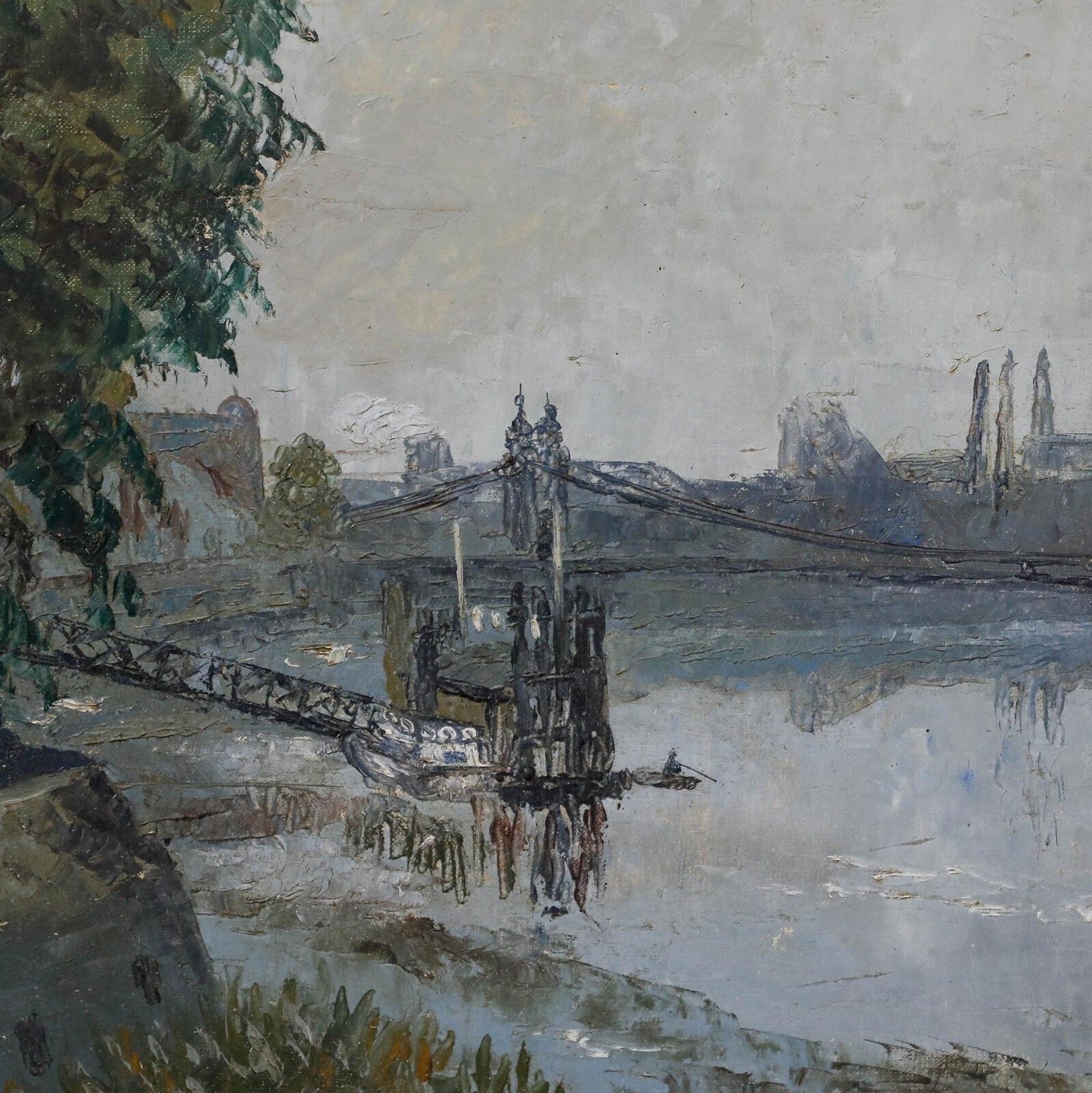 James Dring (1905 1985)   Early 20th Century Oil, Thames Scene photo Art