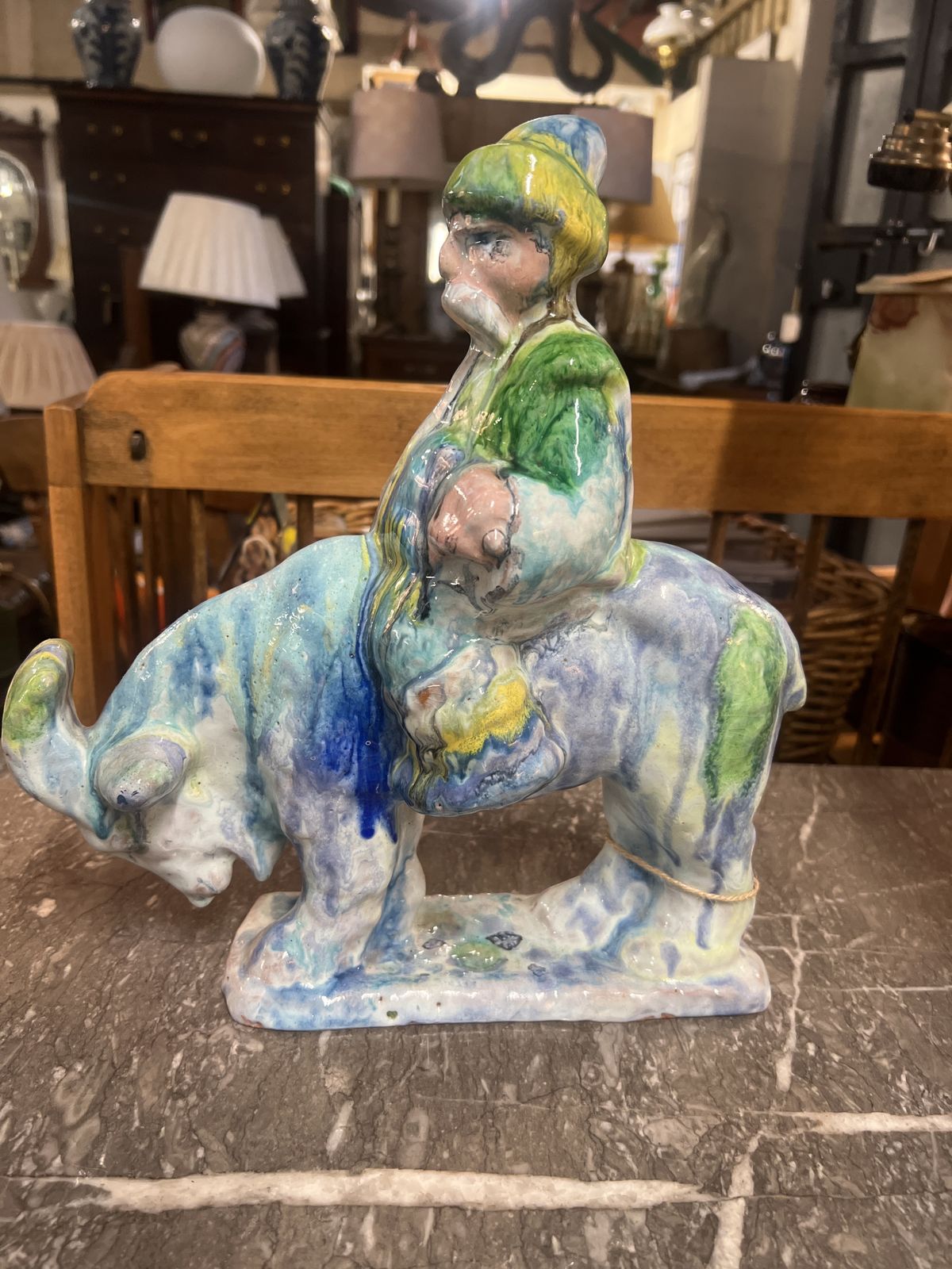 Art Rare Early Obican Studio Pottery Sculpture, Signed & Dated 1951 photo