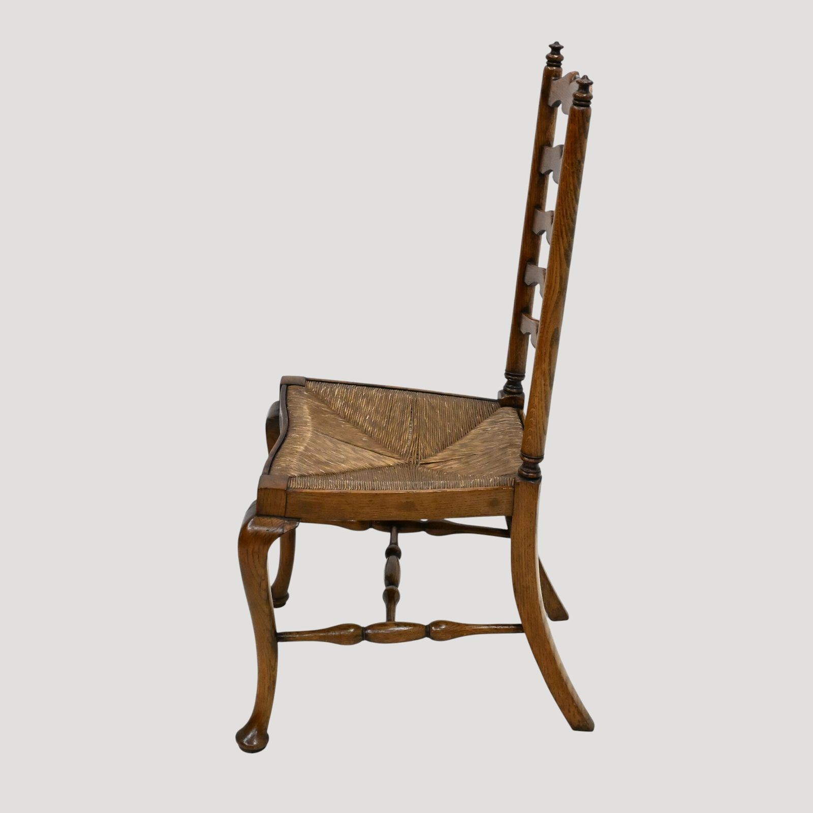 photo buy Georgian Oak Dining Chair Ladderback Cabroile Legs Pad Feet Free Uk Delivery*