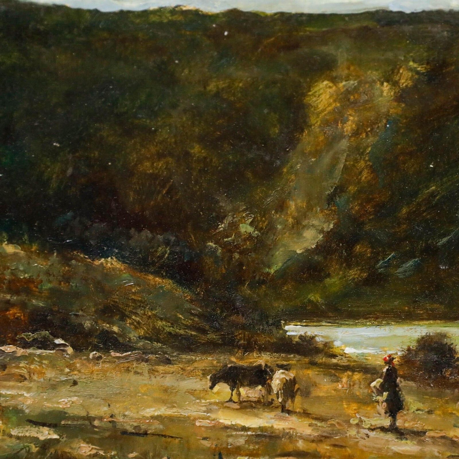 Petr Skorpik (B.1953)   Framed 20th Century Oil, Cattle In The Mountains photo Art