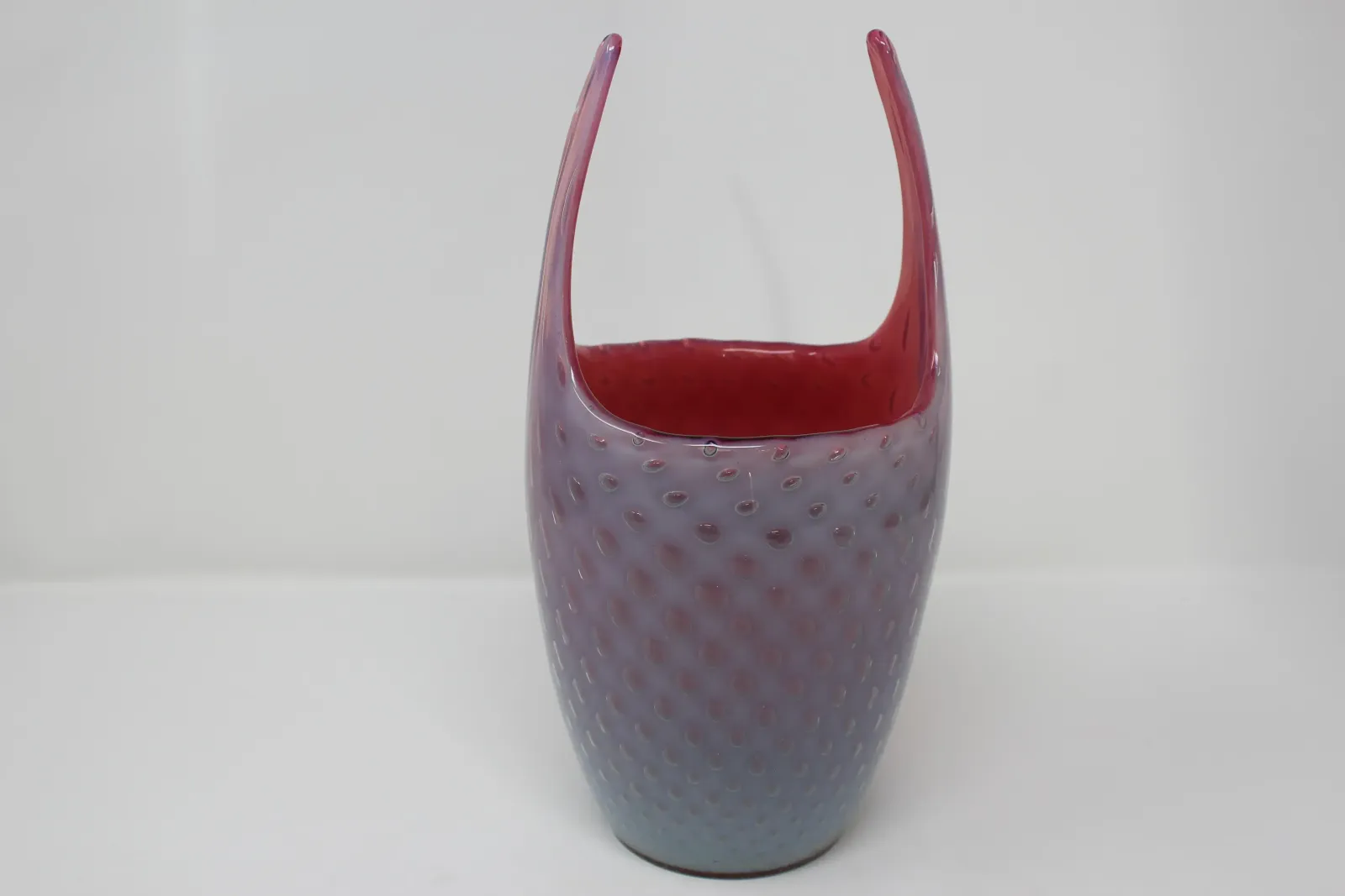 Murano Glass Vase In Pink Bullicante photo Home Decor